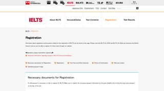 Registration | IELTS | Eiken Foundation of Japan