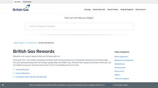 British Gas Rewards - Energy - My account - Help & Support - British Gas
