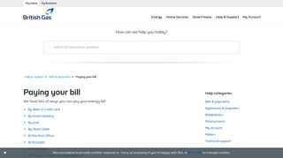 Paying your bill - Energy - Bills & payments - Help ... - British Gas