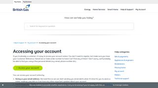 Accessing your account - Home Services - My account ... - British Gas