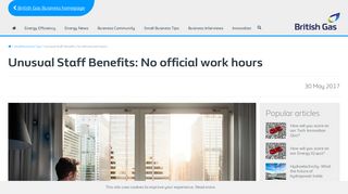 Unusual Staff Benefits: No official work hours | British Gas Business