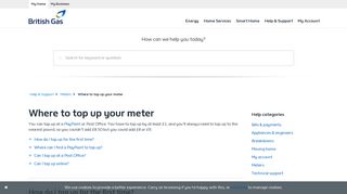 Where to top up your meter - Pay As You Go - Meters ... - British Gas