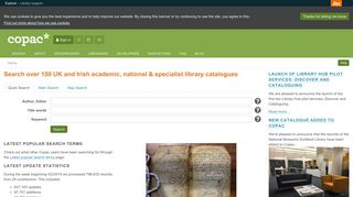Copac National, Academic and Specialist Library Catalogue