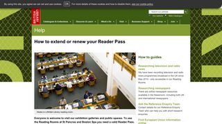 How to extend or renew your Reader Pass - The British Library