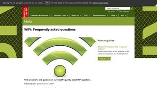 WiFi: Frequently asked questions - The British Library
