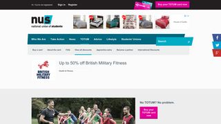 Up to 50% off British Military Fitness - NUS