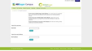 Forgotten password - AB Sugar Campus
