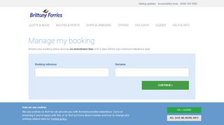 Manage my booking - Brittany Ferries