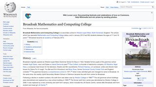 Broadoak Mathematics and Computing College - Wikipedia