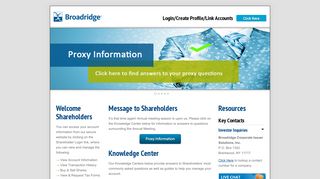 Welcome Shareholders - Broadridge