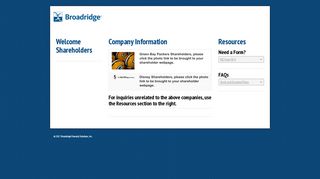 Welcome Shareholders - Broadridge Corporate Issuer Solutions, Inc.