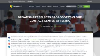 Broadsmart Selects BroadSoft's Cloud Contact Center Offering