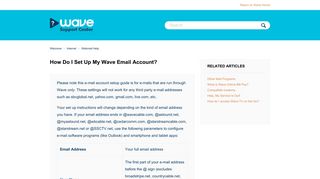 How do I set up my Wave email account? – Welcome