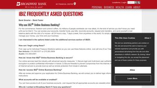 iBIZ® Frequently Asked Questions | Broadway Business Banking