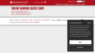Online Banking Quick Links - Broadway Bank