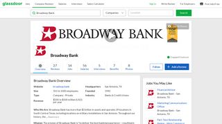 Working at Broadway Bank | Glassdoor