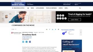 Broadway Bank | Companies on the Move - San Antonio Business ...