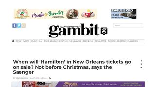 When will 'Hamilton' in New Orleans tickets go on sale? Not before ...