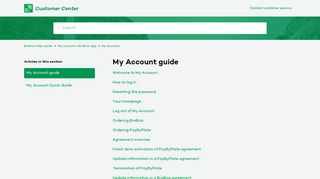 My Account guide – Brobizz Help center