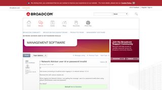 Network Advisor user id or password invalid - Brocade Community