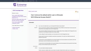 Q & A: Can I remove the default admin user on Brocade 6910 Ethernet ...