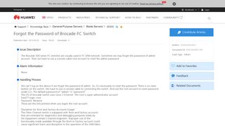 Forgot the Password of Brocade FC Switch - Huawei