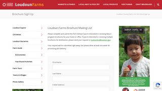 Brochure Sign Up - Loudoun County Farms, VA