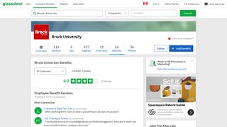 Brock University Employee Benefits and Perks | Glassdoor.ca