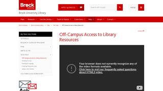 Off-Campus Access to Library Resources – Brock University Library