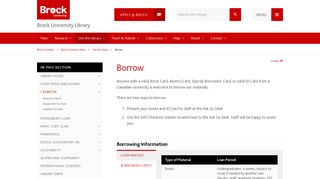 Borrow – Brock University Library