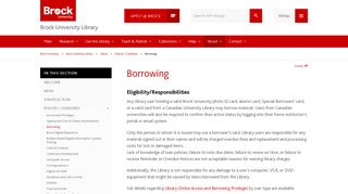 Borrowing – Brock University Library