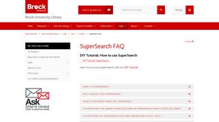 SuperSearch FAQ – Brock University Library