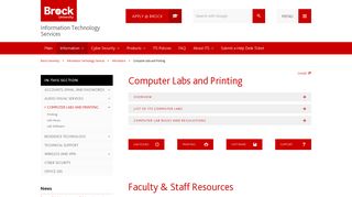 Computer Labs and Printing – Information ... - Brock University