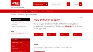 How and when to apply – Admissions @ Brock - Brock University
