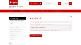 Brock Portal – Information Technology Services - Brock University