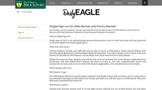 Daily Eagle -- Single Sign-on for Web Banner and Forms Banner!: The ...