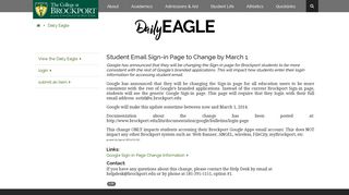Daily Eagle -- Student Email Sign-in Page to Change by March 1: The ...