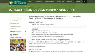 24-Hour Help Desk: (585) 395-5151, Opt. 1: The College at Brockport