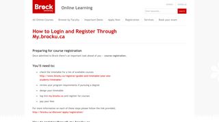 How to Login and Register Through My.brocku.ca | Online Learning ...