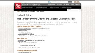 Online Ordering | Brodart Books & Library Services