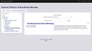 Brodhead Moodle: Brodhead School Board Meetings