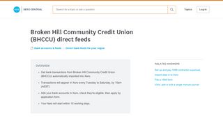 Broken Hill Community Credit Union (BHCCU) direct feeds