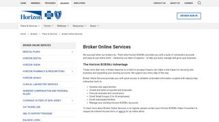 Broker Online Services - Horizon Blue Cross Blue Shield of New Jersey