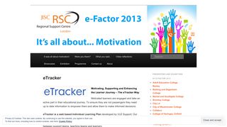 eTracker | Jisc RSC London e-Factor 2013