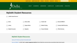 MyDelhi Student Resources - SUNY Delhi