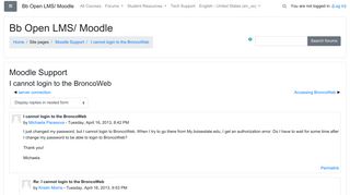 Bb Open LMS: I cannot login to the BroncoWeb - EDTECH Moodle