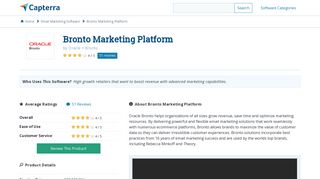 Bronto Marketing Platform Reviews and Pricing - 2019 - Capterra
