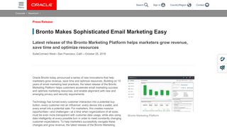 Bronto Makes Sophisticated Email Marketing Easy | Oracle Middle ...