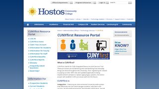 CUNYfirst Resource Portal - Hostos Community College