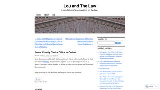 Bronx County Clerks Office is Online. | Lou and The Law